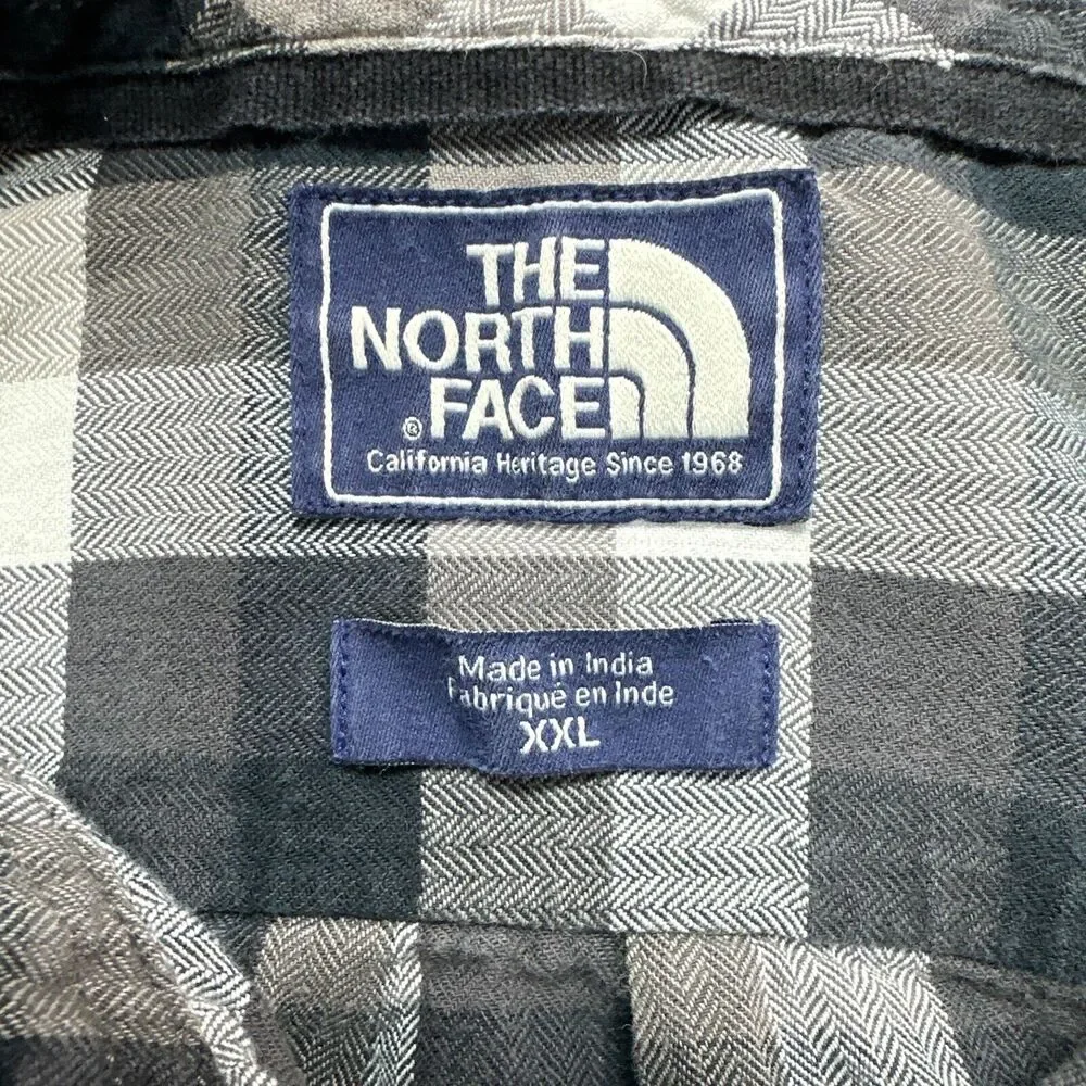 The North Face Shirt Mens‎ XXL Black White Check Outdoors Cabin Woods Gorpcore